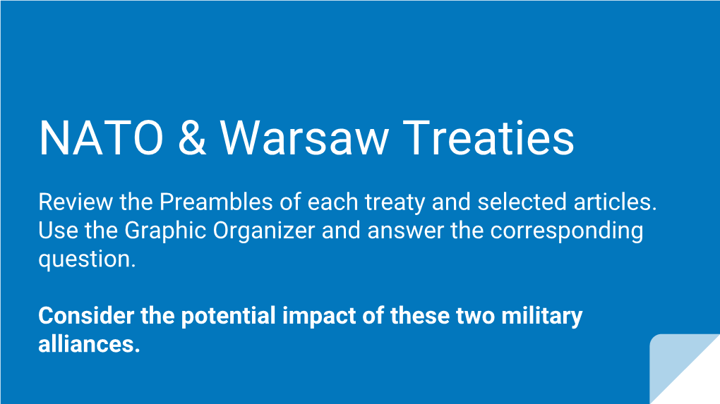 NATO & Warsaw Treaties