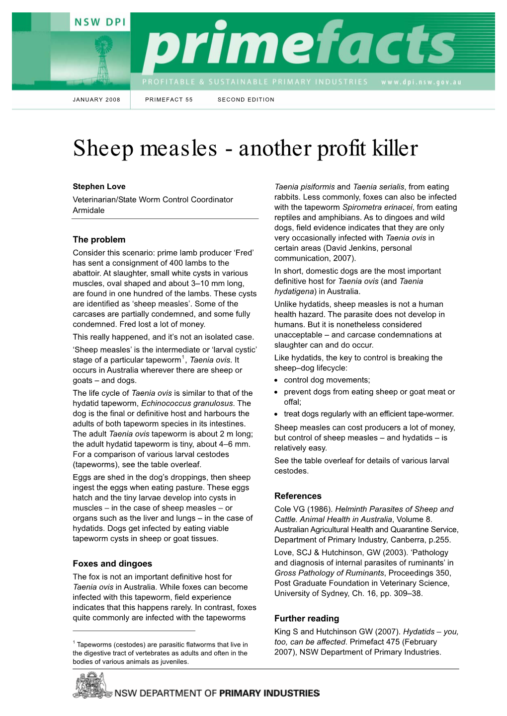 Sheep Measles - Another Profit Killer
