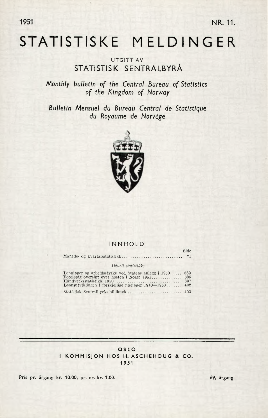 Statistiske Meldinger 1951