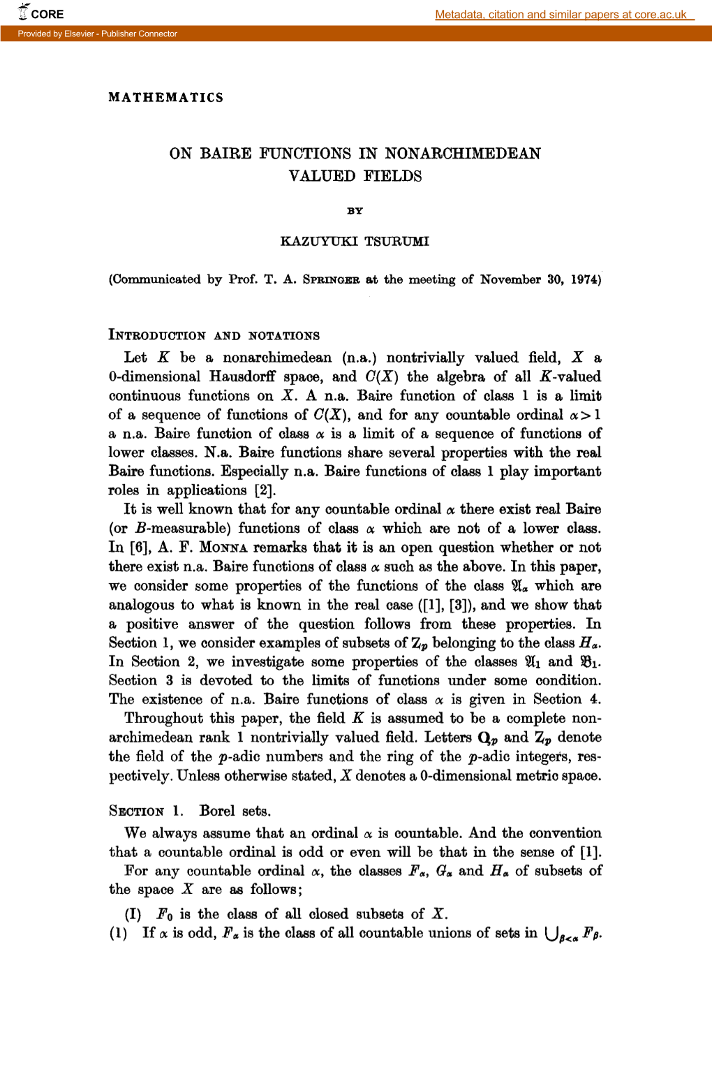 Nontrivially Valued Field, X a O-Dimensional Hausdorff Space, and C(X) the Algebra of All X-Valued Continuous Functions on X