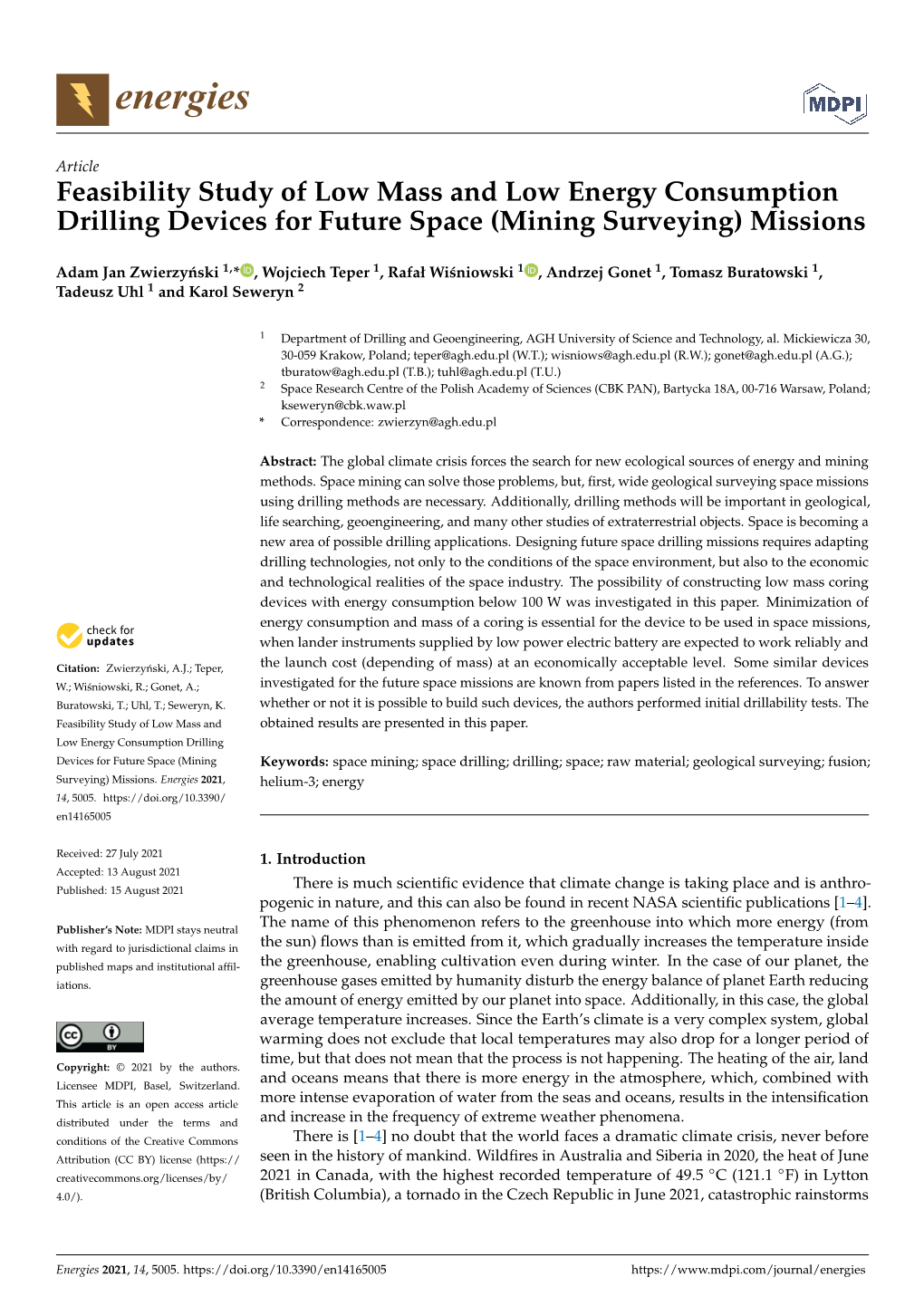 Mining Surveying) Missions