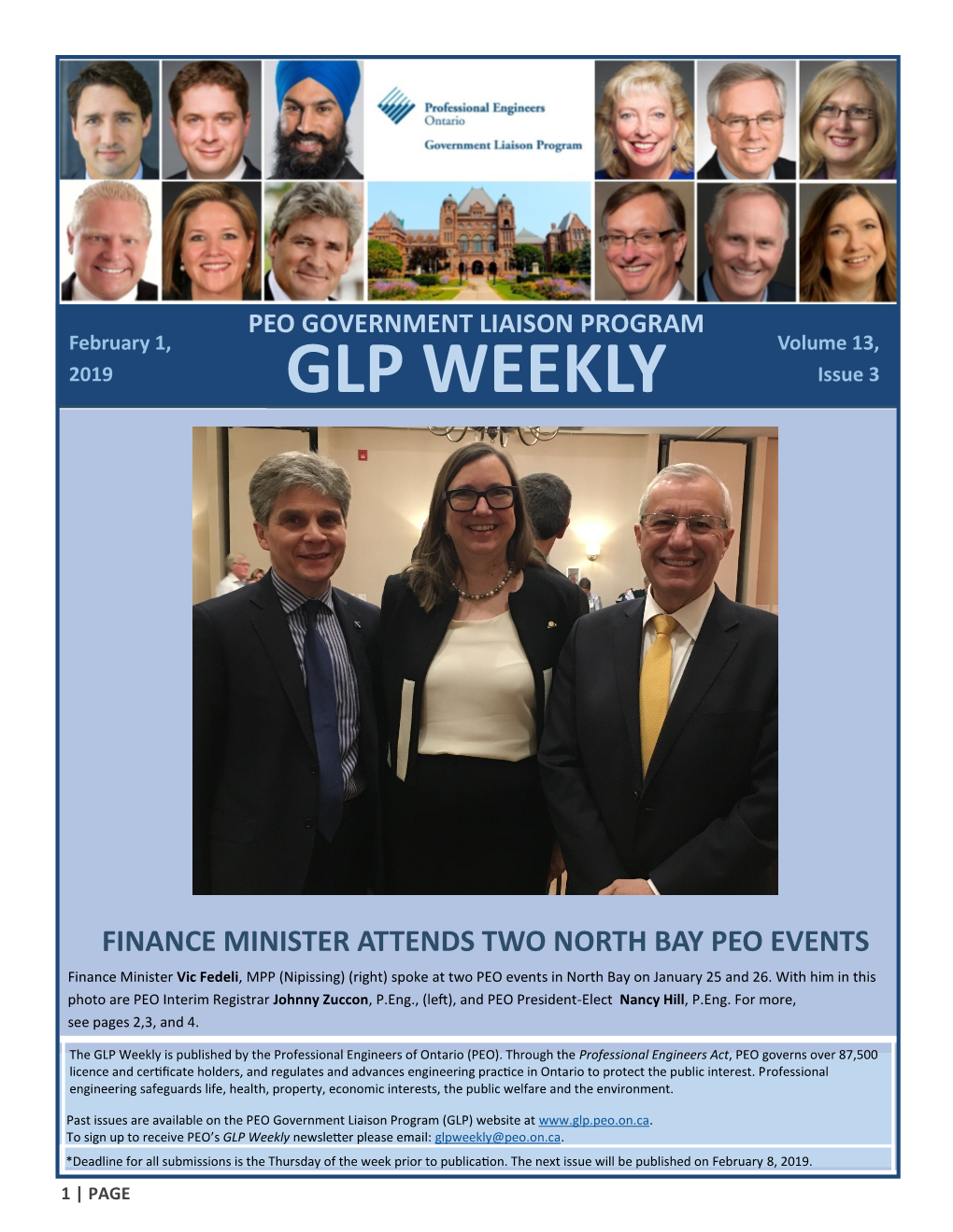 PEO GOVERNMENT LIAISON PROGRAM February 1, Volume 13, 2019 GLP WEEKLY Issue 3