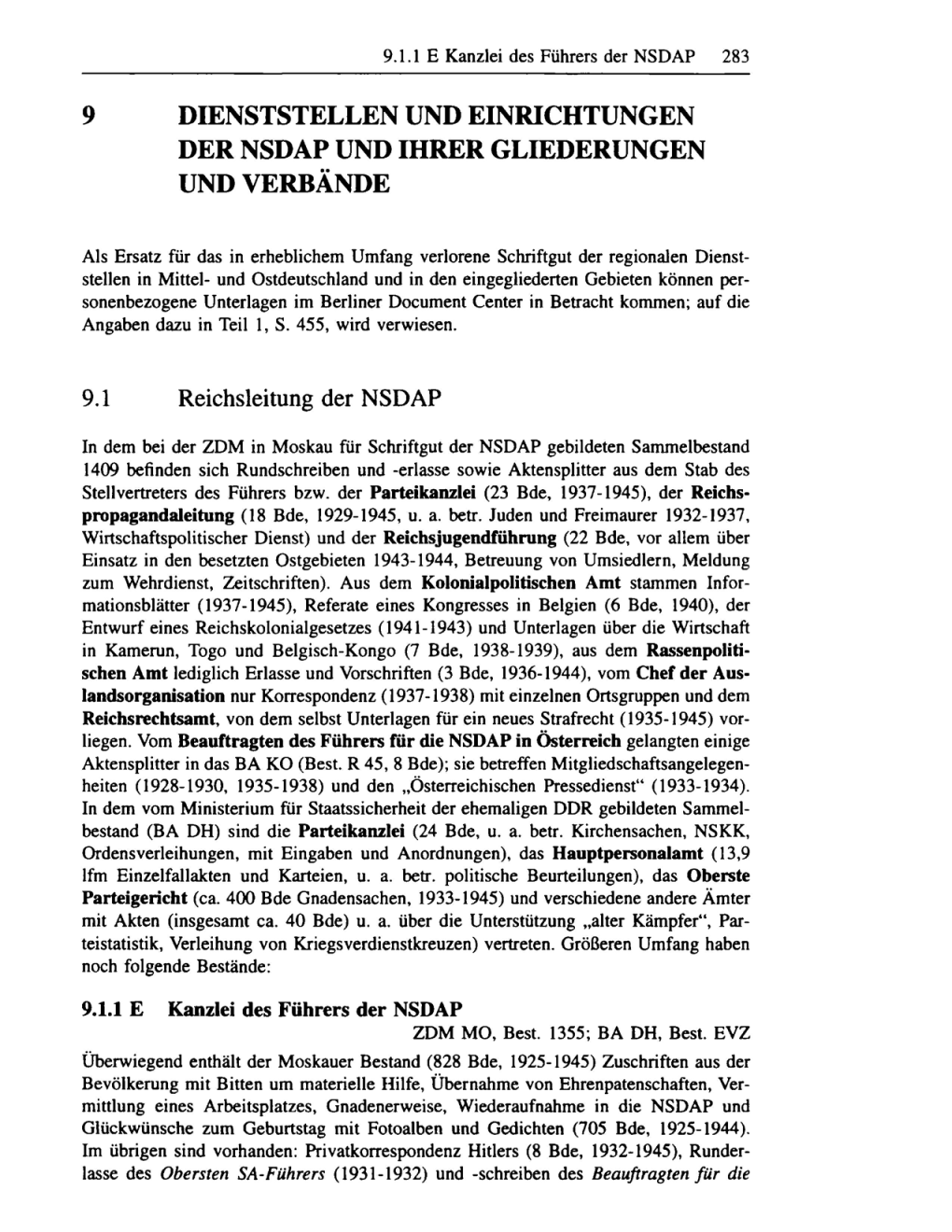 Dienststellen Und Einrichtungen Der Nsdap Und Ihrer Gliederungen Und Verbände