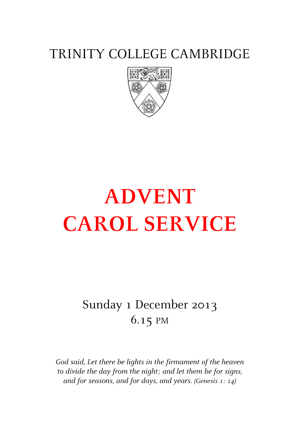 Advent Carol Service 2006