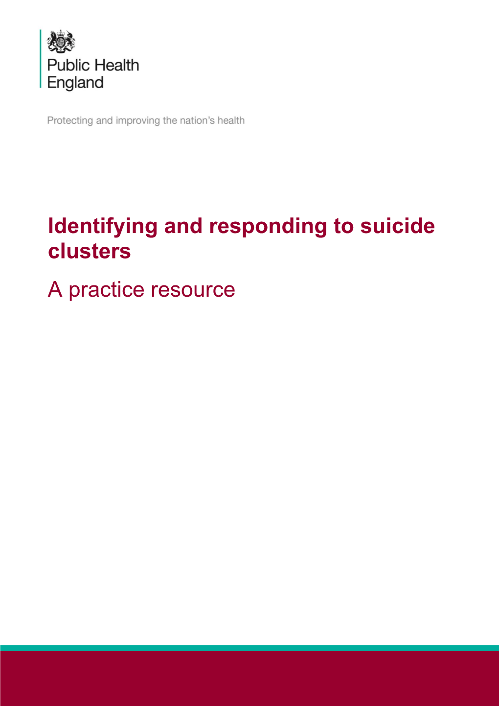 Identifying and Responding to Suicide Clusters