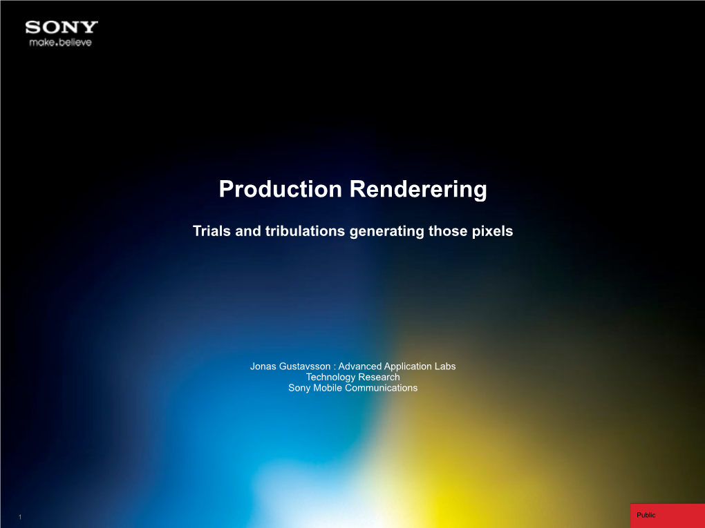 Production Renderering