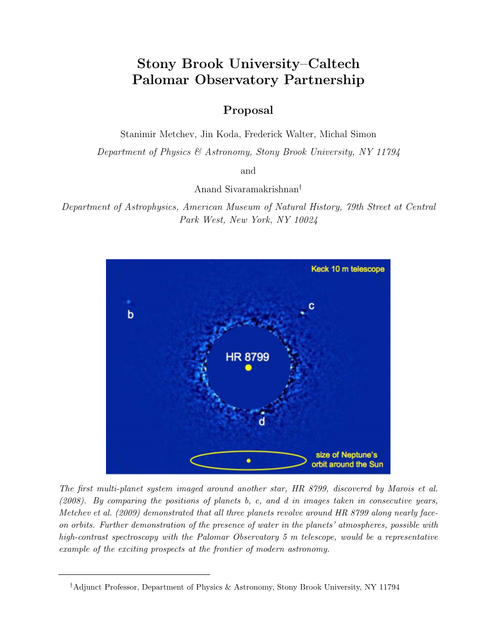 Stony Brook University–Caltech Palomar Observatory Partnership