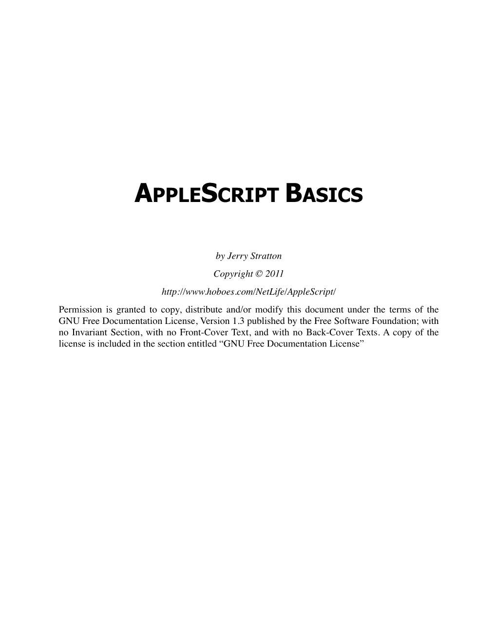 Applescript Basics