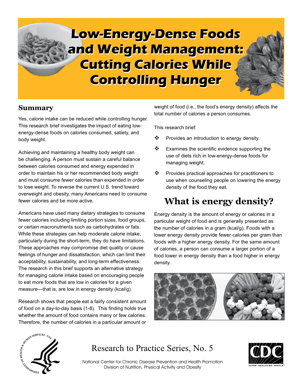 Low-Energy-Dense Foods and Weight Management: Cutting Calories While Controlling Hunger