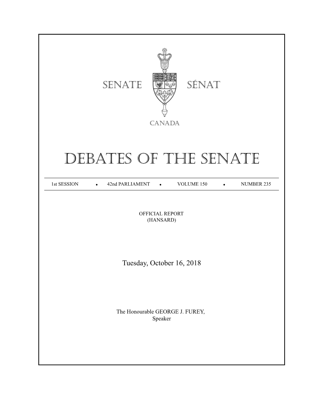 Debates of the Senate