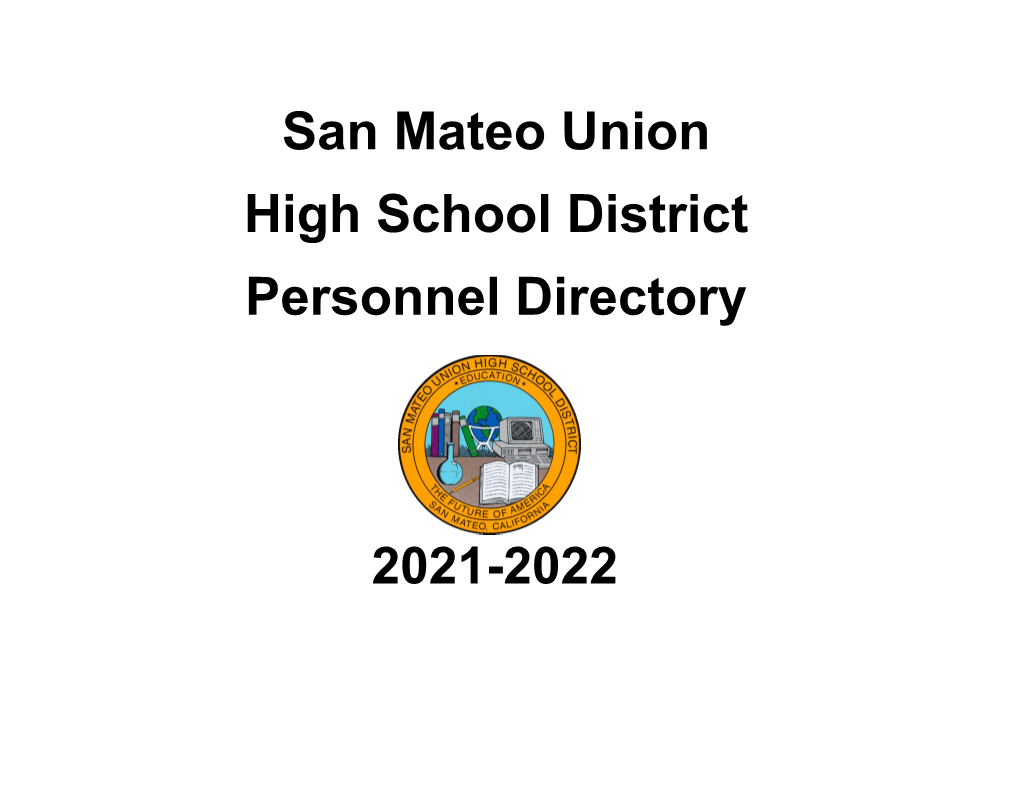 San Mateo Union High School District Personnel Directory