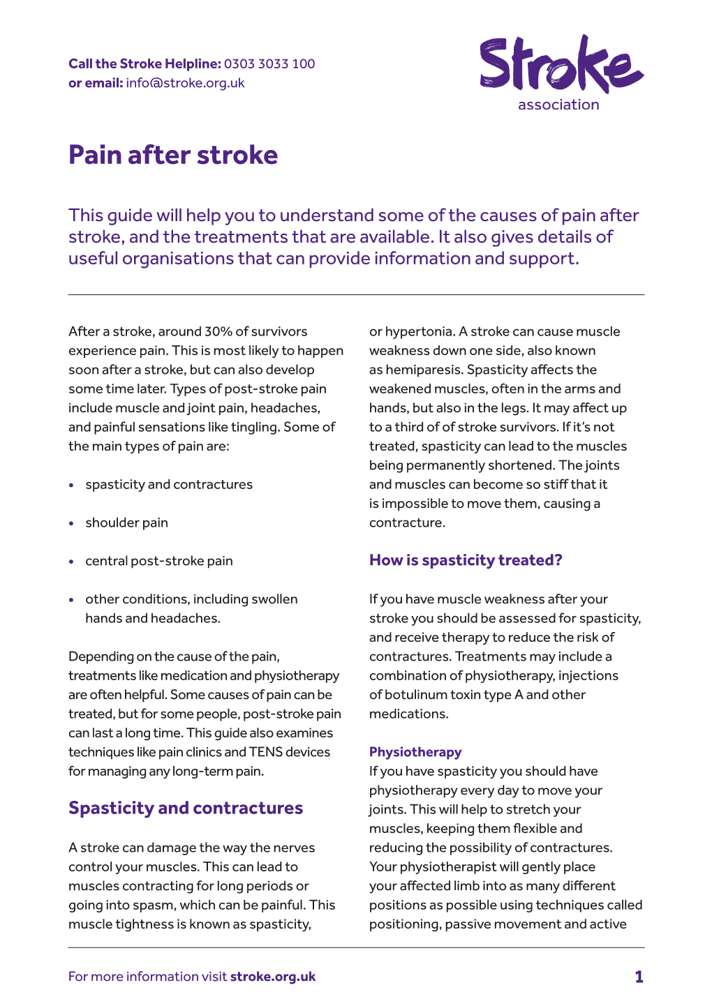 Pain After Stroke