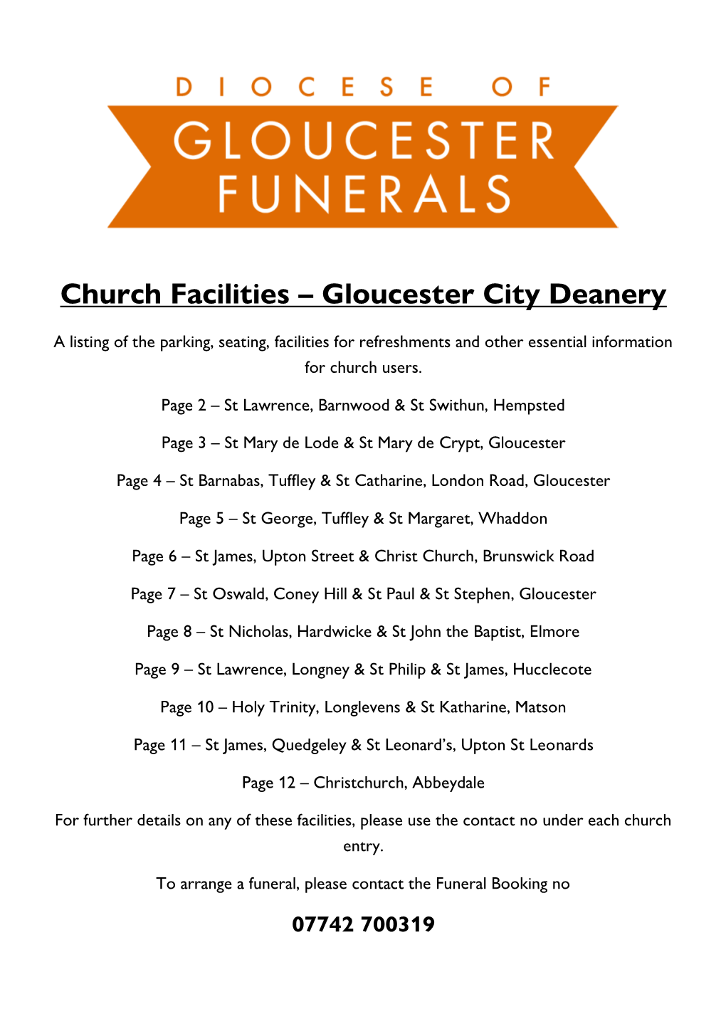 Church Facilities – Gloucester City Deanery
