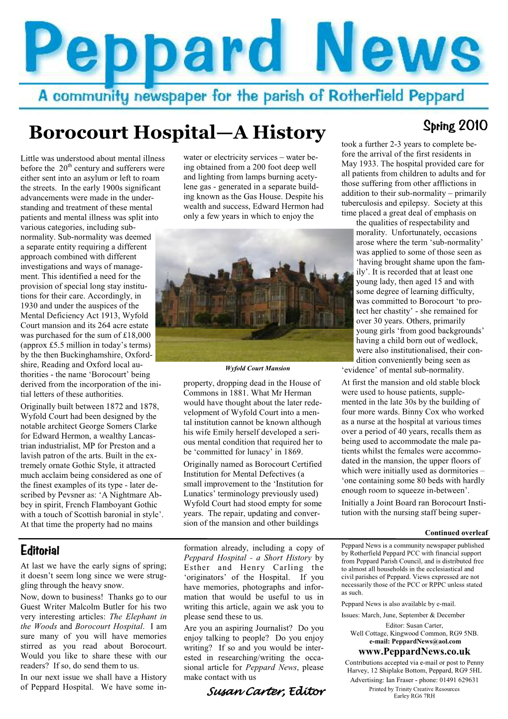 Borocourt Hospital—A History