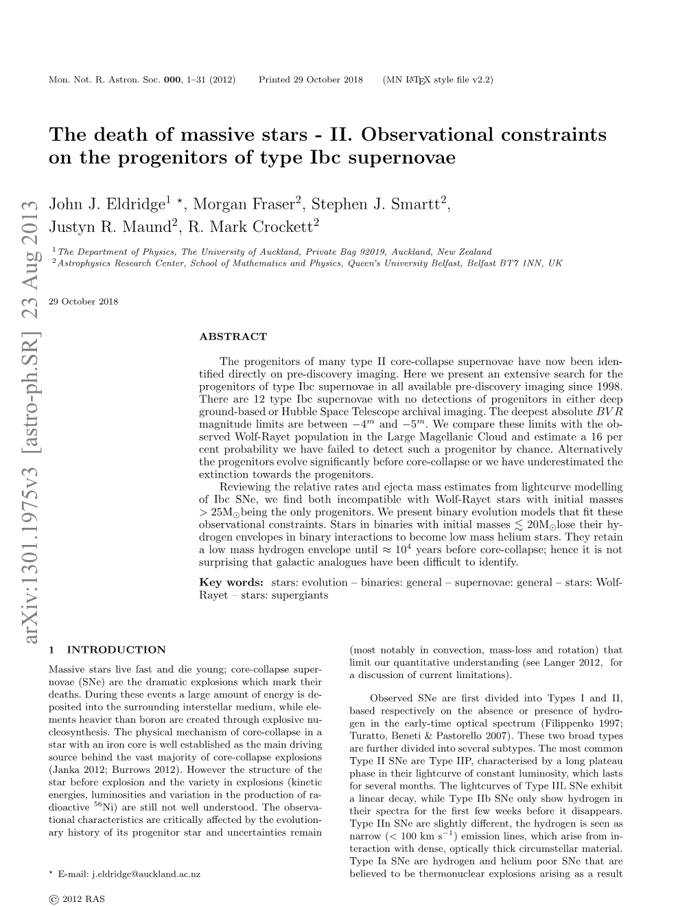 II. Observational Constraints on the Progenitors of Type Ibc Supernovae