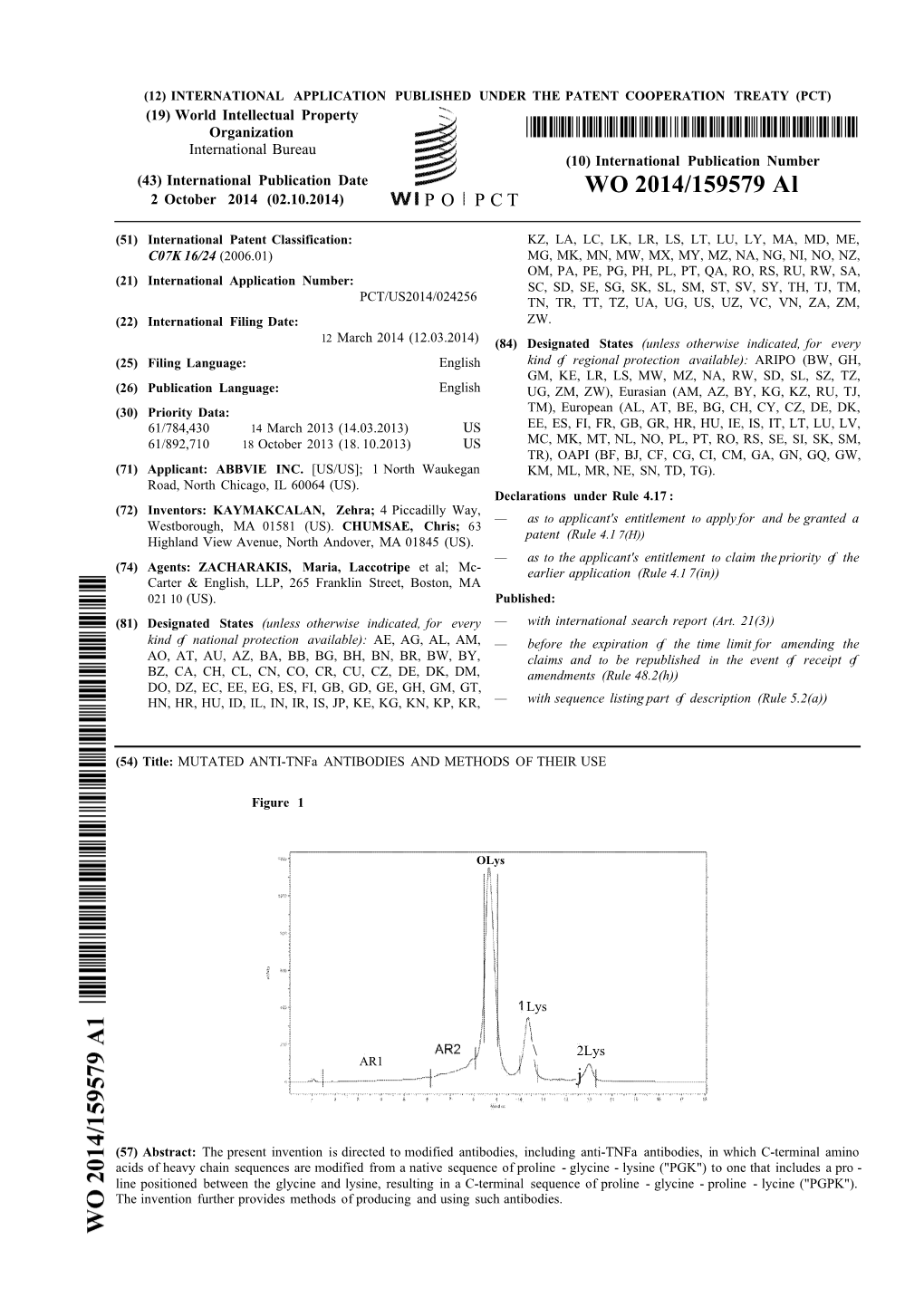 WO 2014/159579 Al 2 October 2014 (02.10.2014) P O P C T