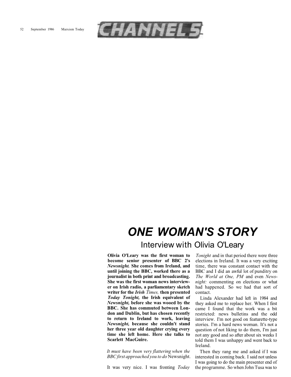 One Woman's Story