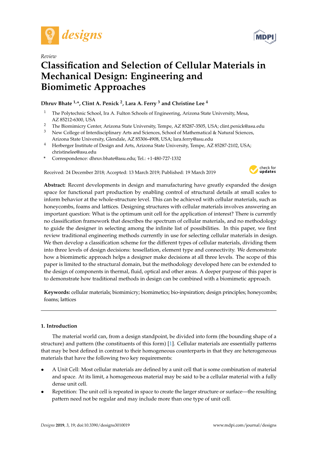 Classification and Selection of Cellular Materials in Mechanical