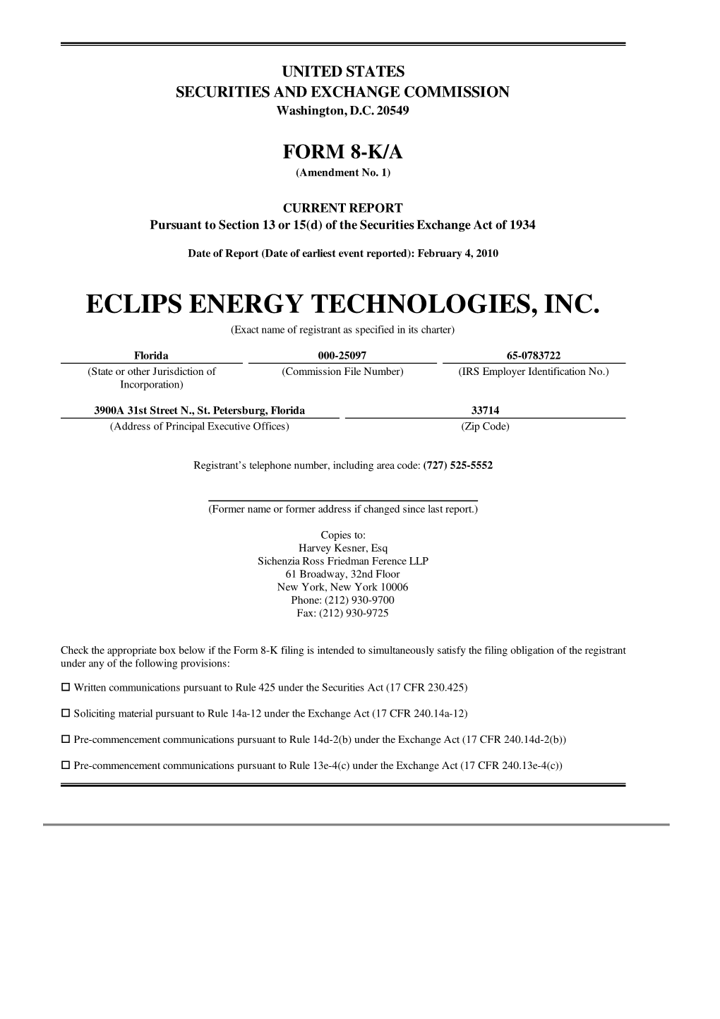 FORM 8-K/A (Amendment No