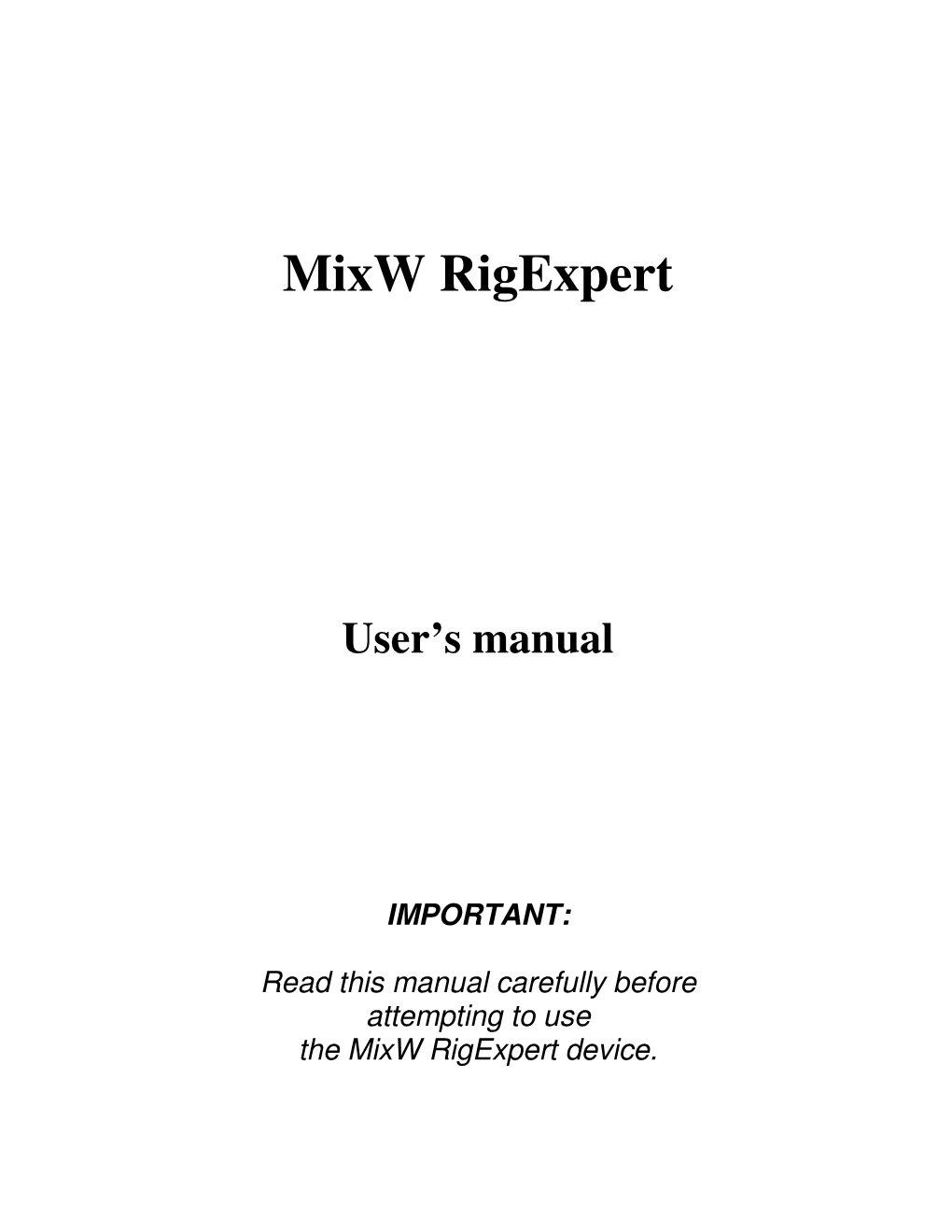 Mixw Rigexpert