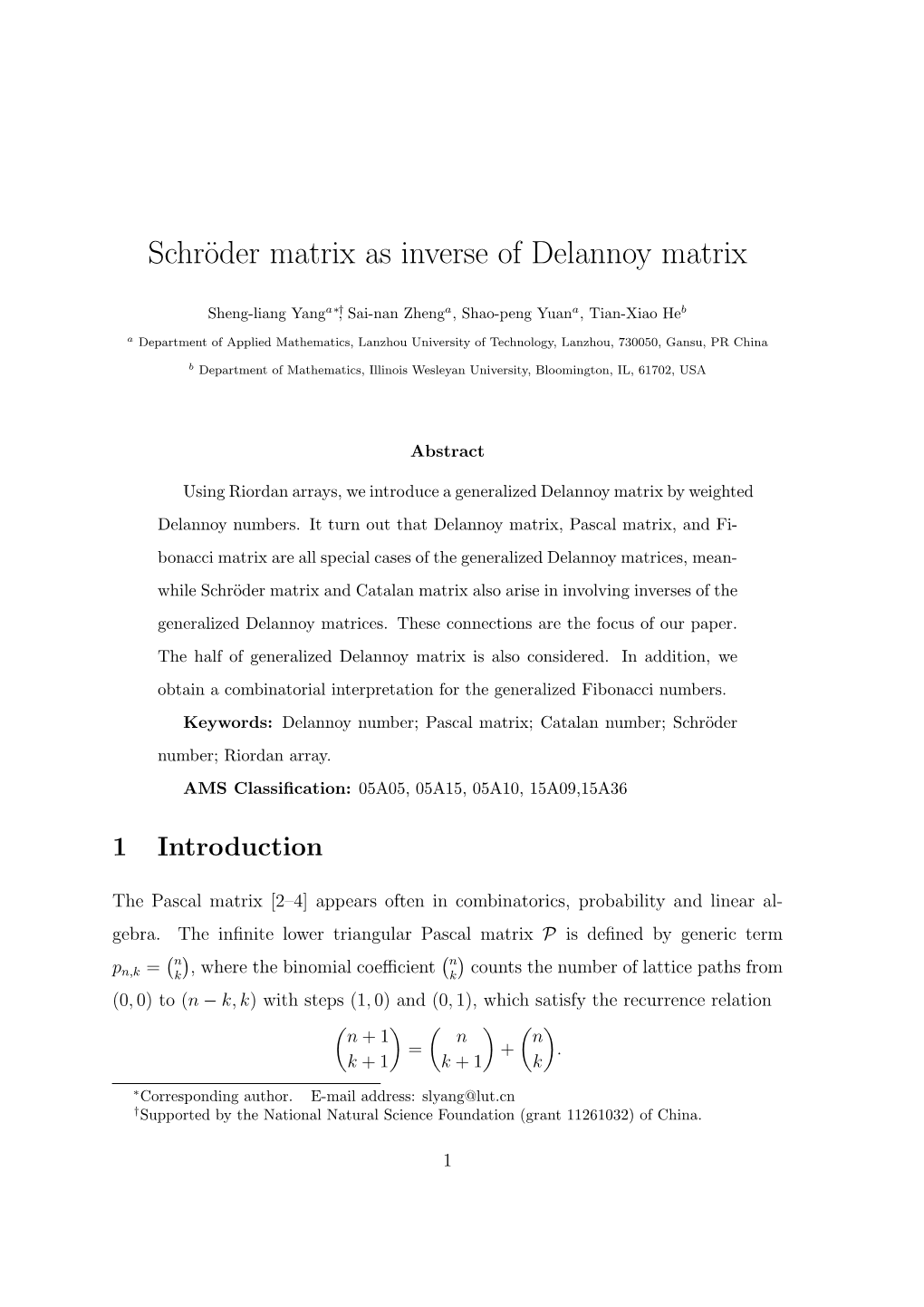 Schröder Matrix As Inverse of Delannoy Matrix