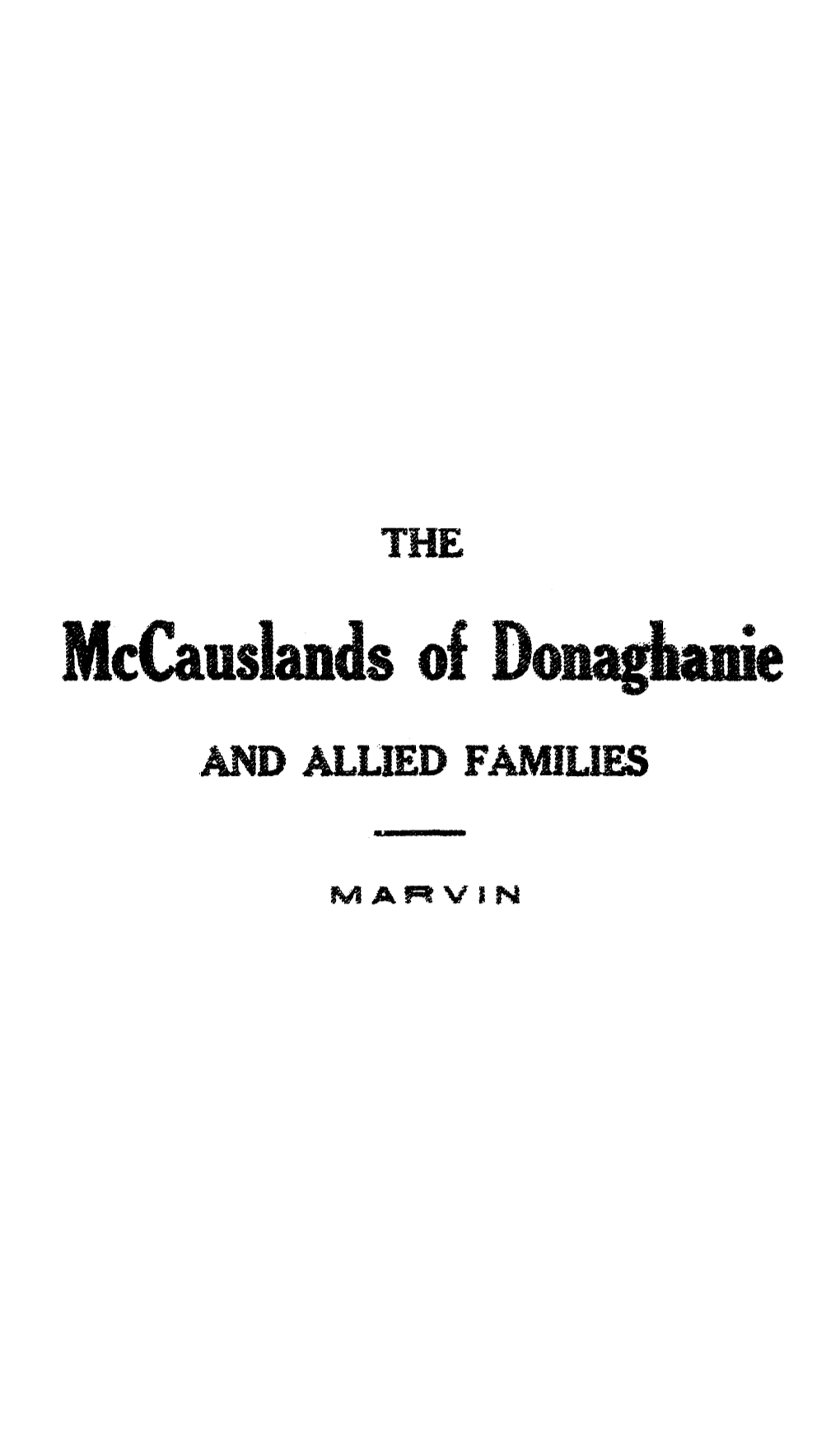 Mccanslands of Dodapanie .AND ALLIED FAMILIES