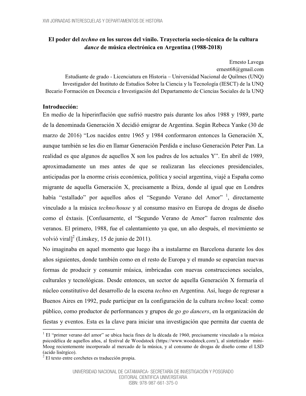 El Poder Del Techno En Los Surcos Del Vinilo. Trayectoria Socio-Técnica De La Cultura Dance De Música Electrónica En Argentina (1988-2018)