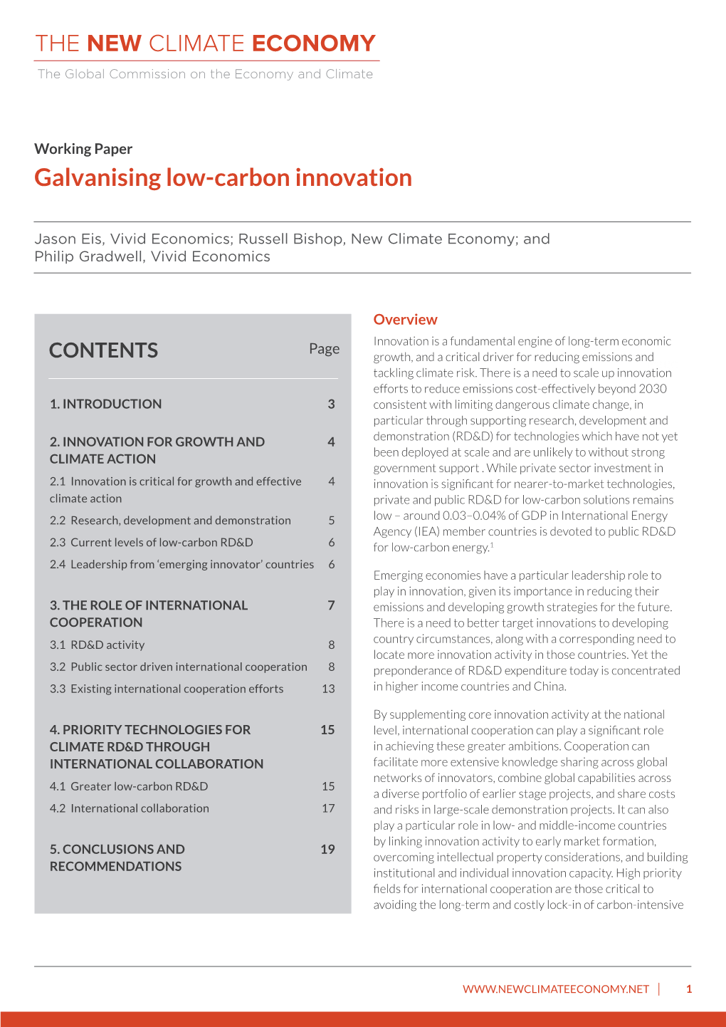 Galvanising Low-Carbon Innovation