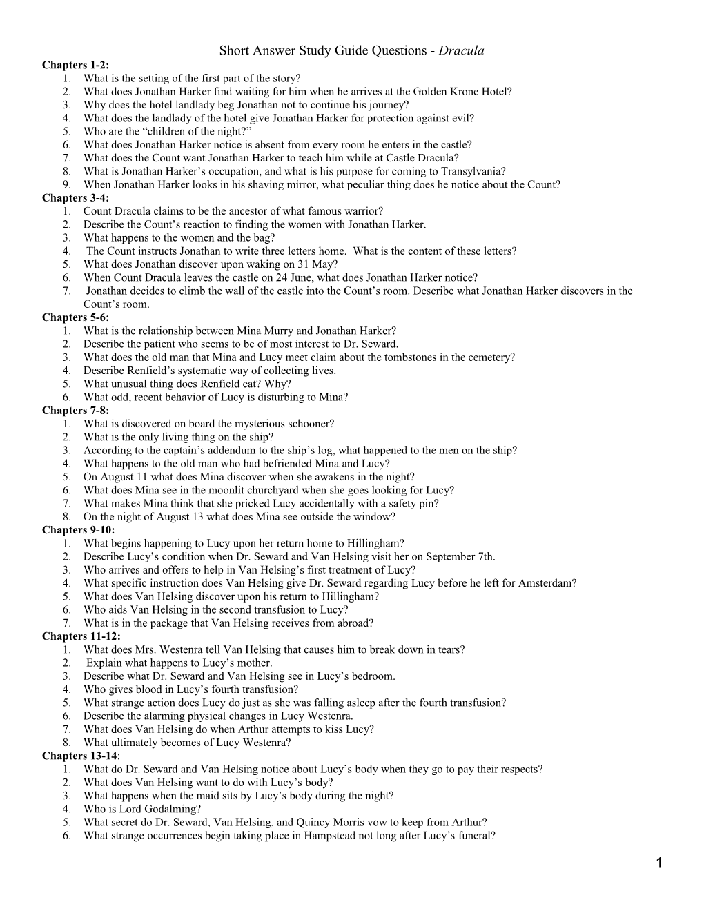 Study Guide Questions s1