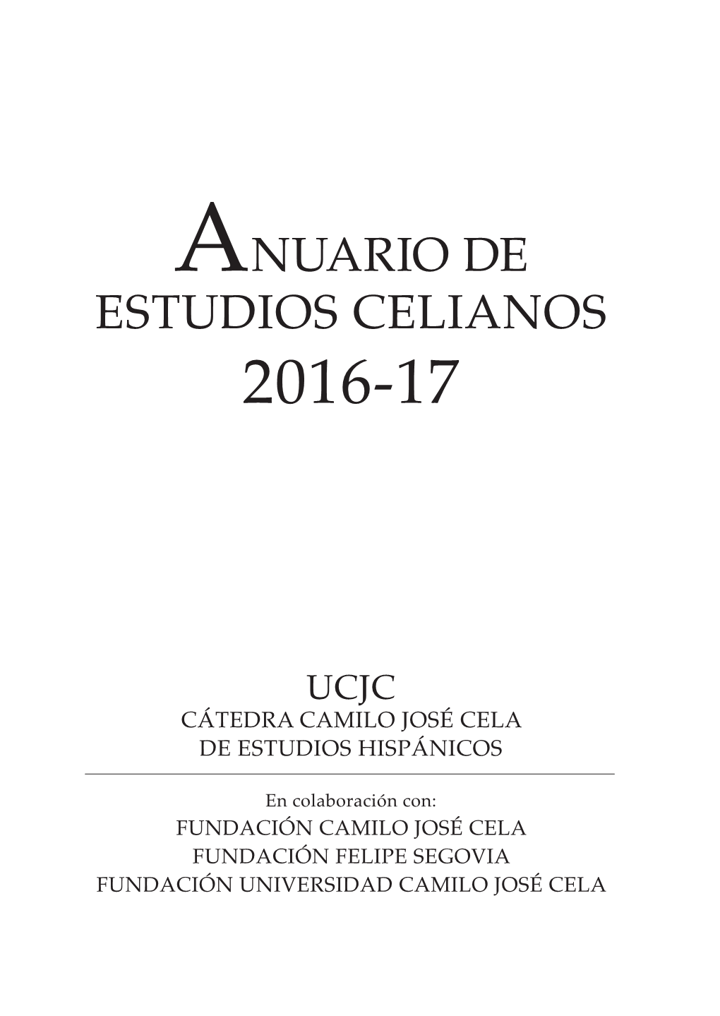 Anuario De Estudios Celianos 2016-17