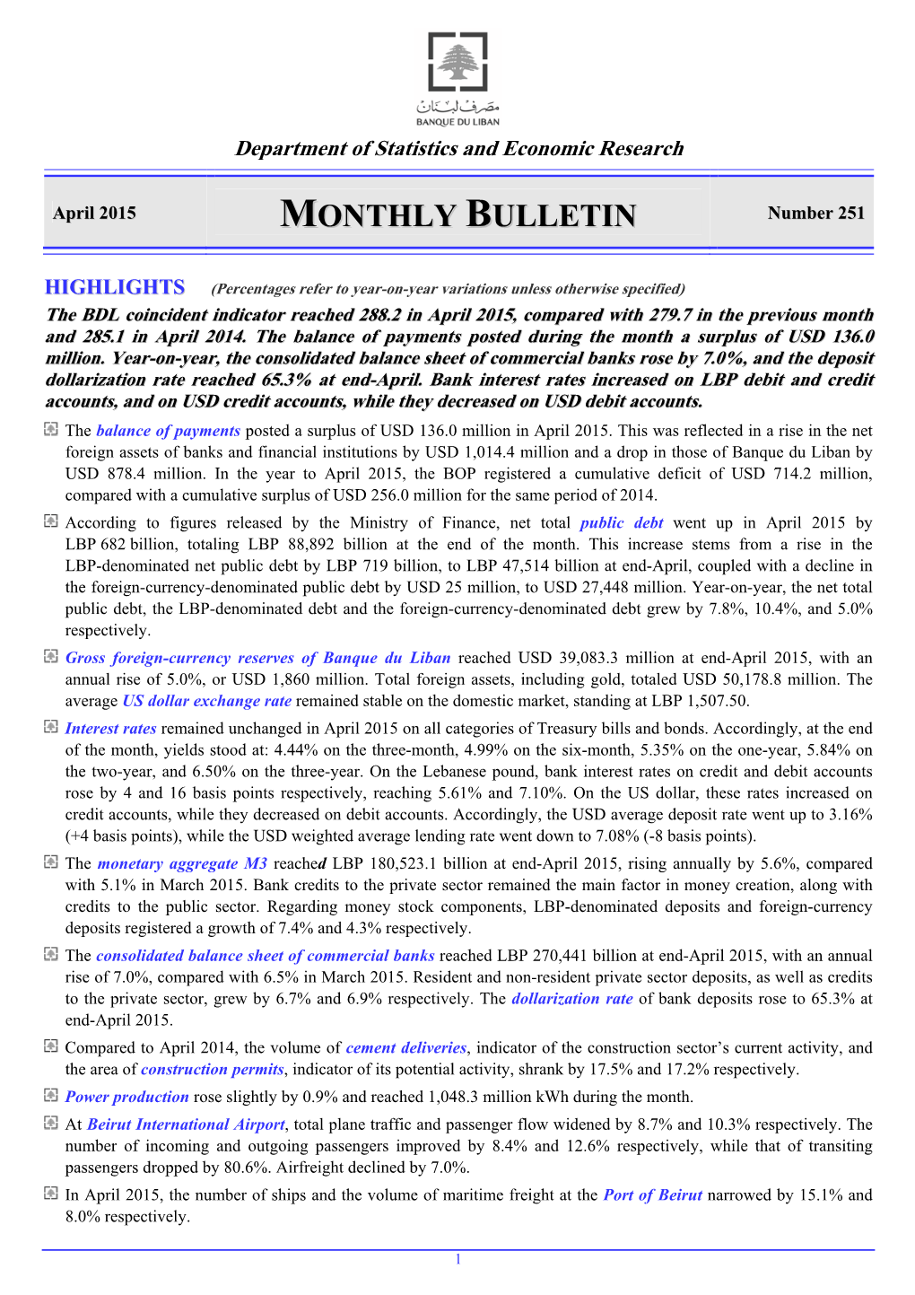 Monthly Bulletin