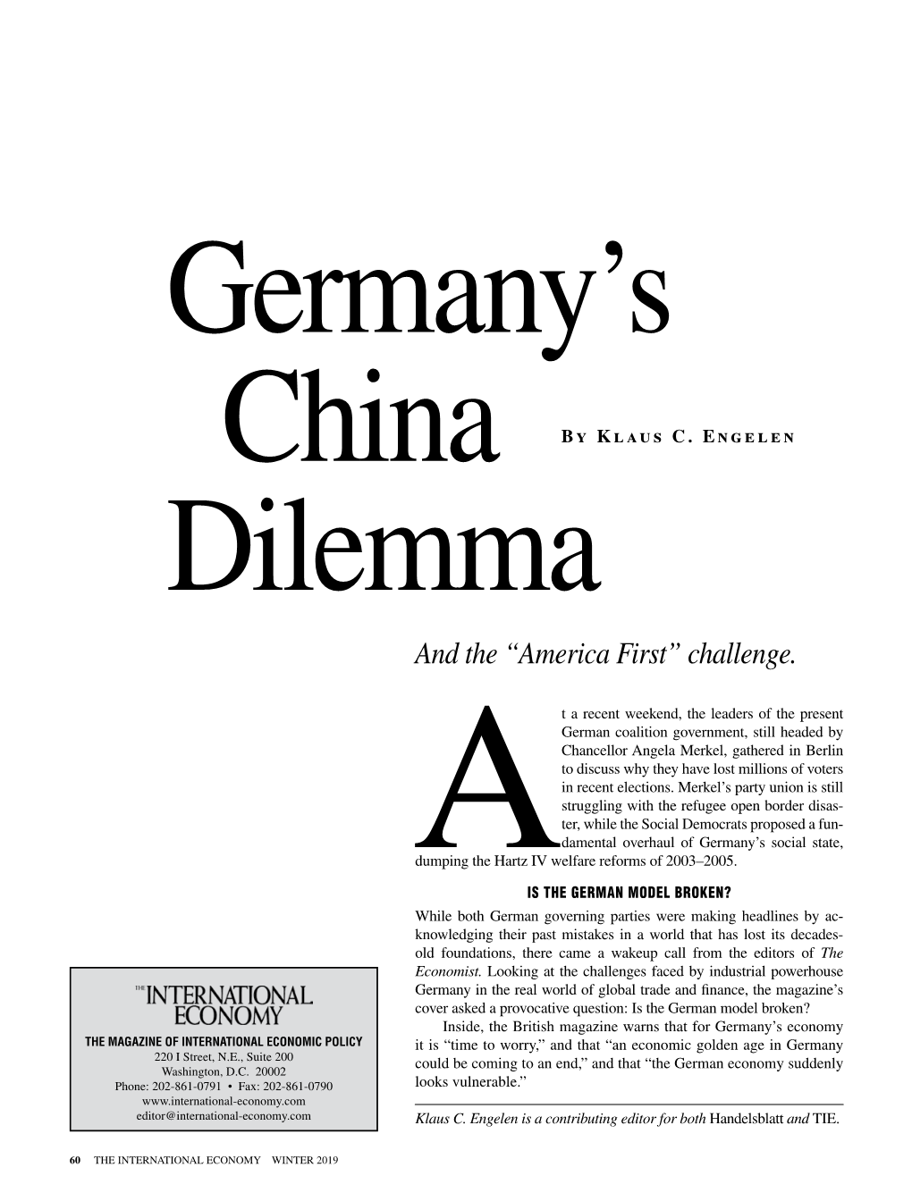 Germany's China Dilemma