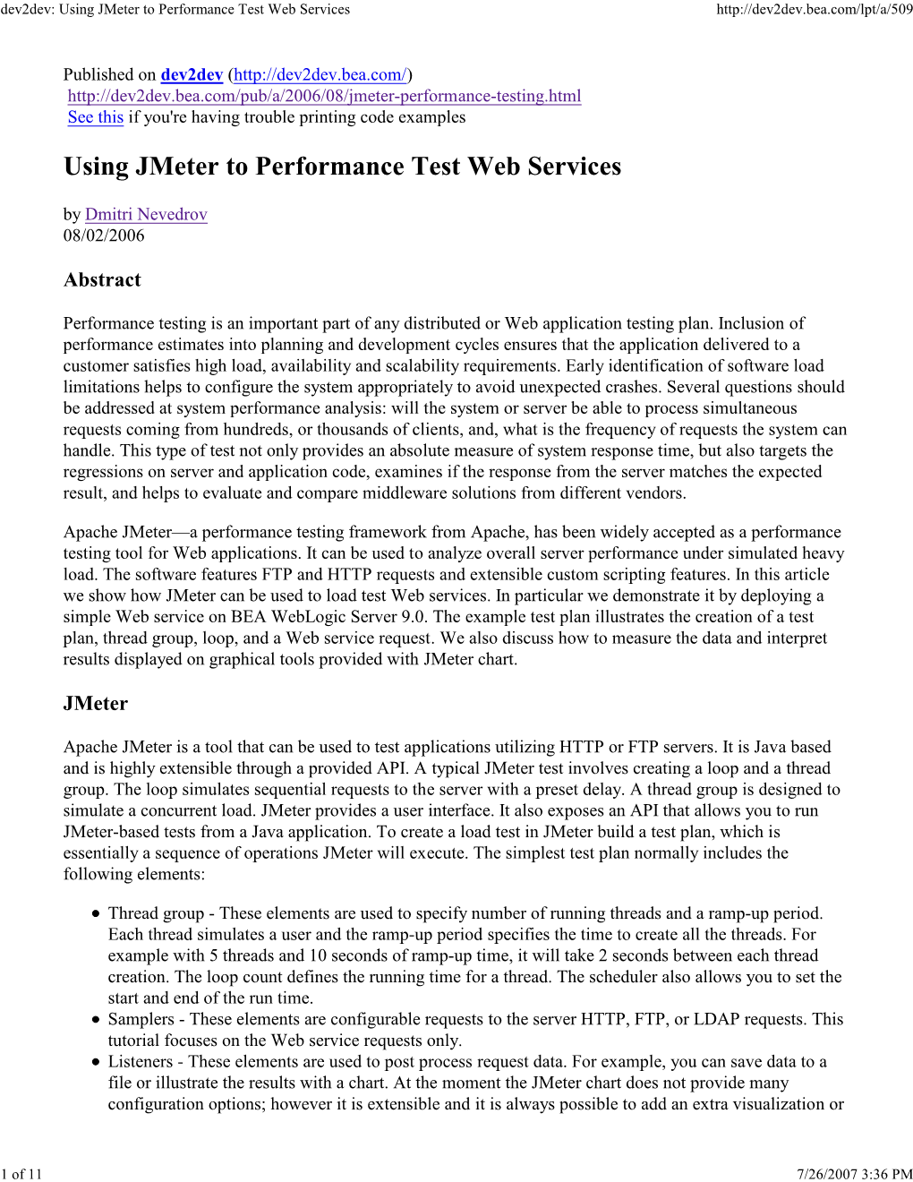 Using Jmeter to Performance Test Web Services