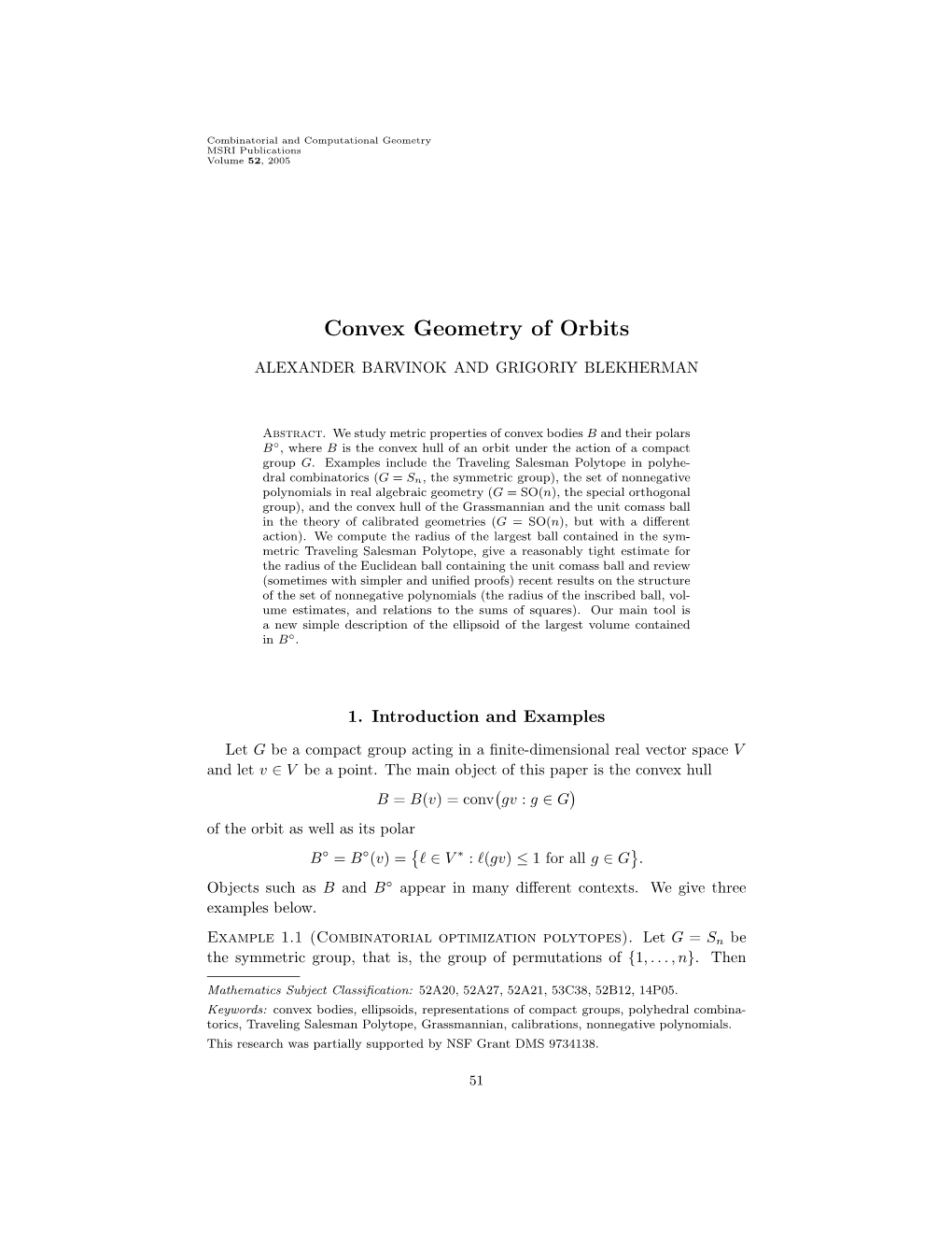 Convex Geometry of Orbits