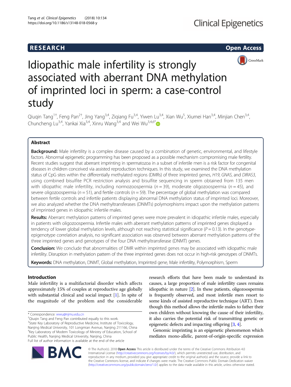 Idiopathic Male Infertility Is Strongly Associated