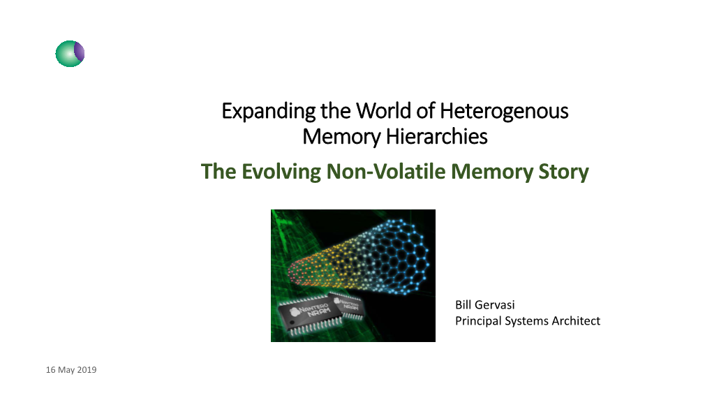 The Evolving Non-Volatile Memory Story