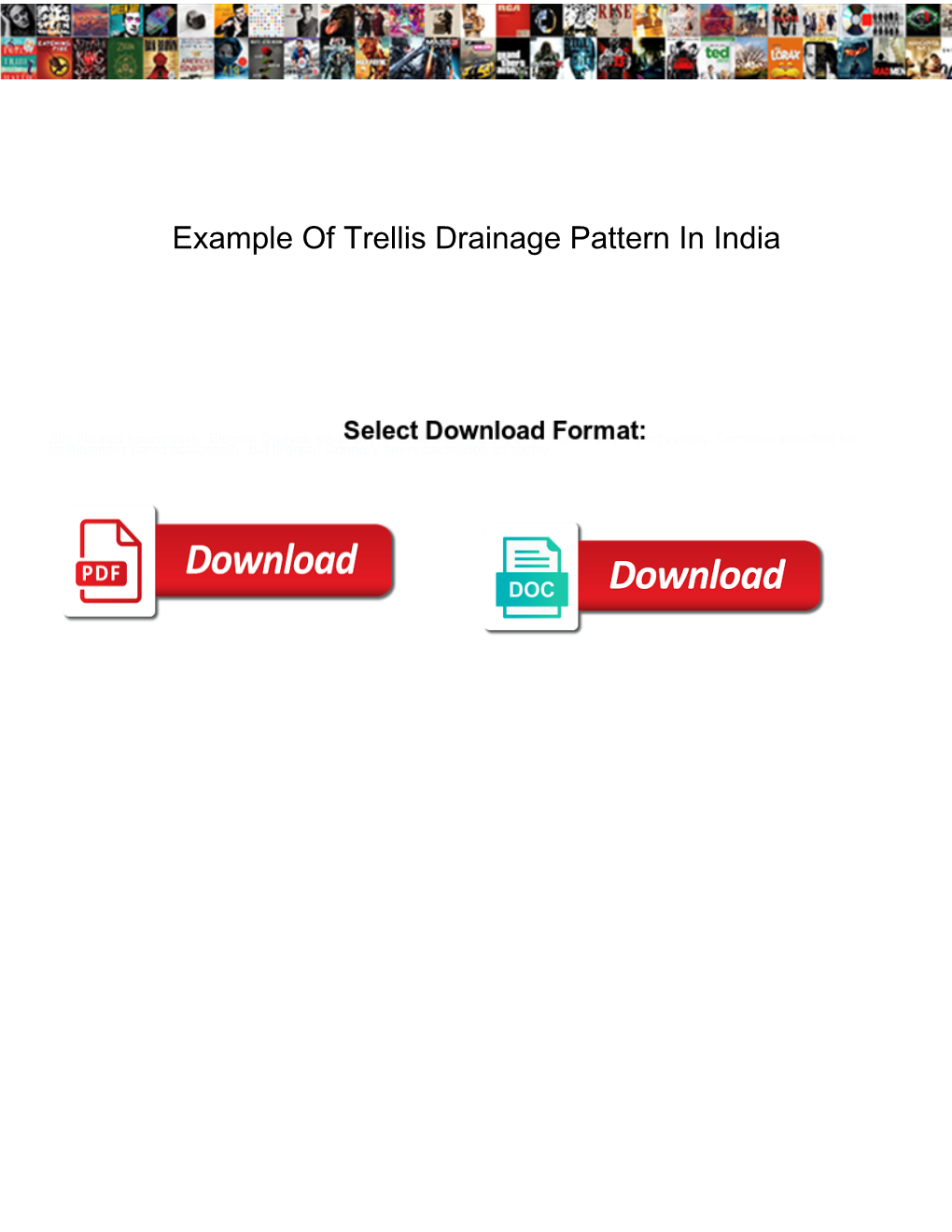 Example of Trellis Drainage Pattern in India