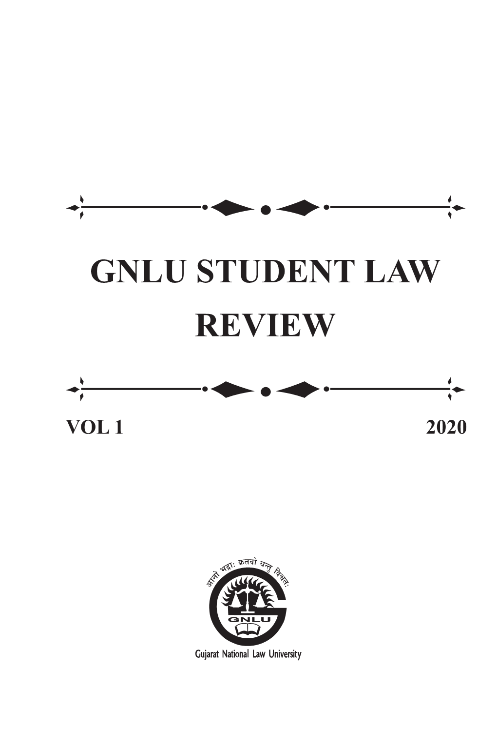 Volume I Gnlus Tudent Law Review 2020