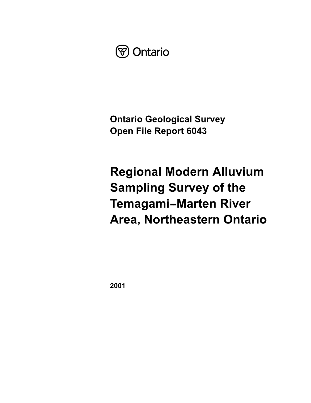 Modern Alluvium Sampling Survey, Temagami, Marten River