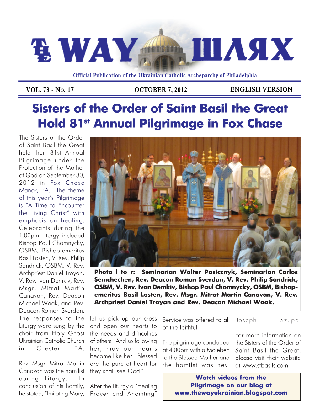 Sisters of the Order of Saint Basil the Great Hold 81St Annual Pilgrimage in Fox Chase