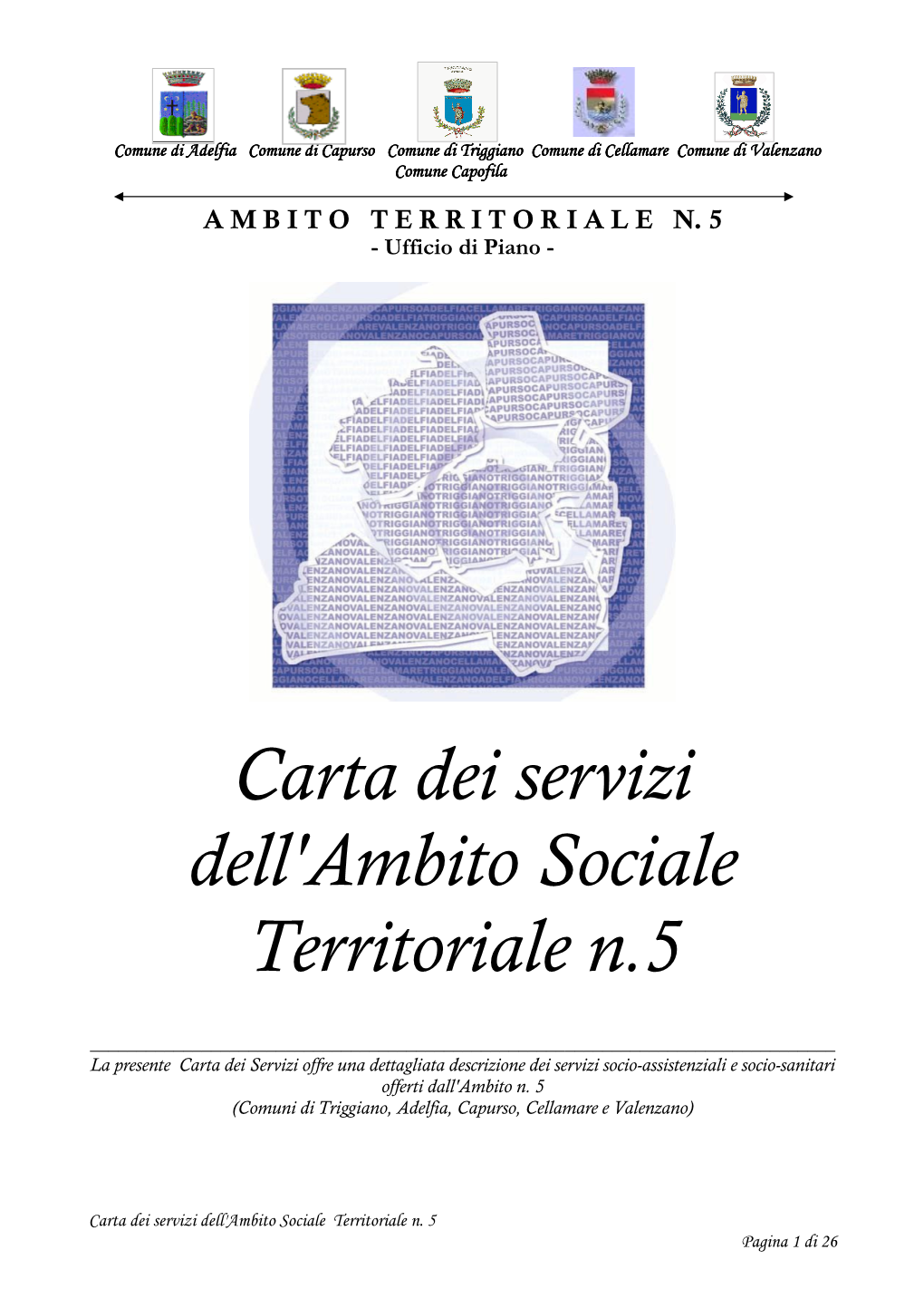 Carta Dei Servizi Dell'ambito Sociale Territoriale N.5