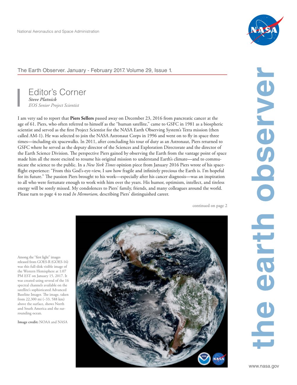 The Earth Observer. January - February 2017