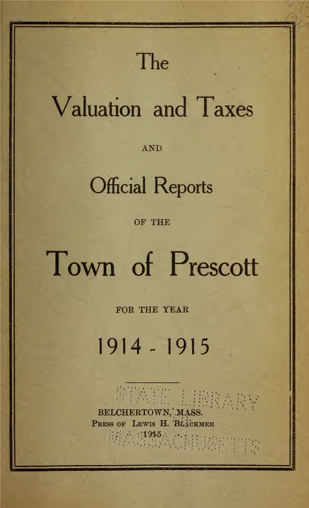 Official Reports of the Town of Prescott, Massachusetts