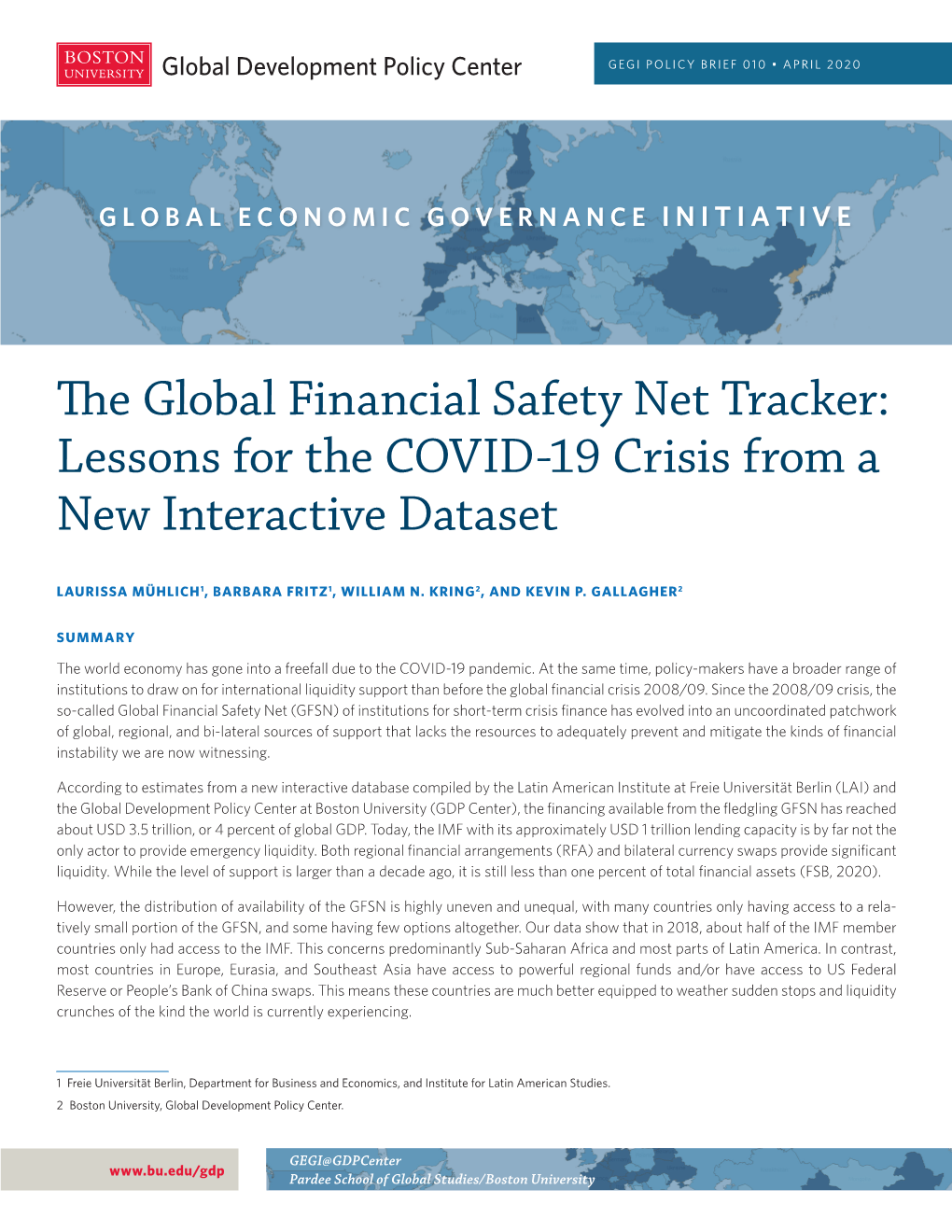 Global Financial Safety Net Tracker: Lessons for the COVID-19 Crisis from a New Interactive Dataset