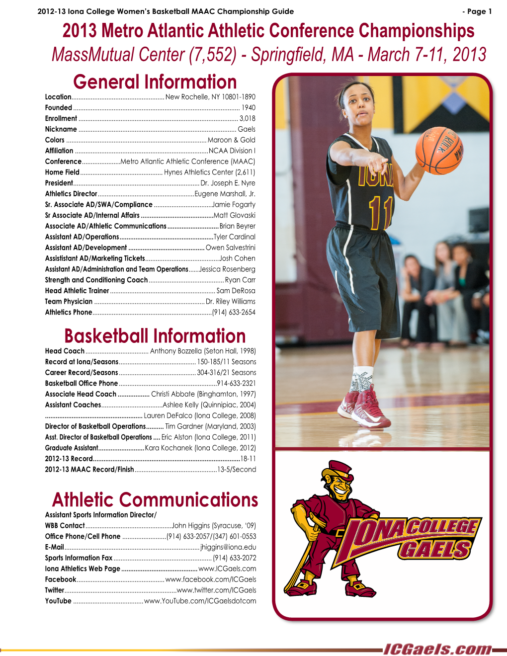 General Information Basketball Information Athletic