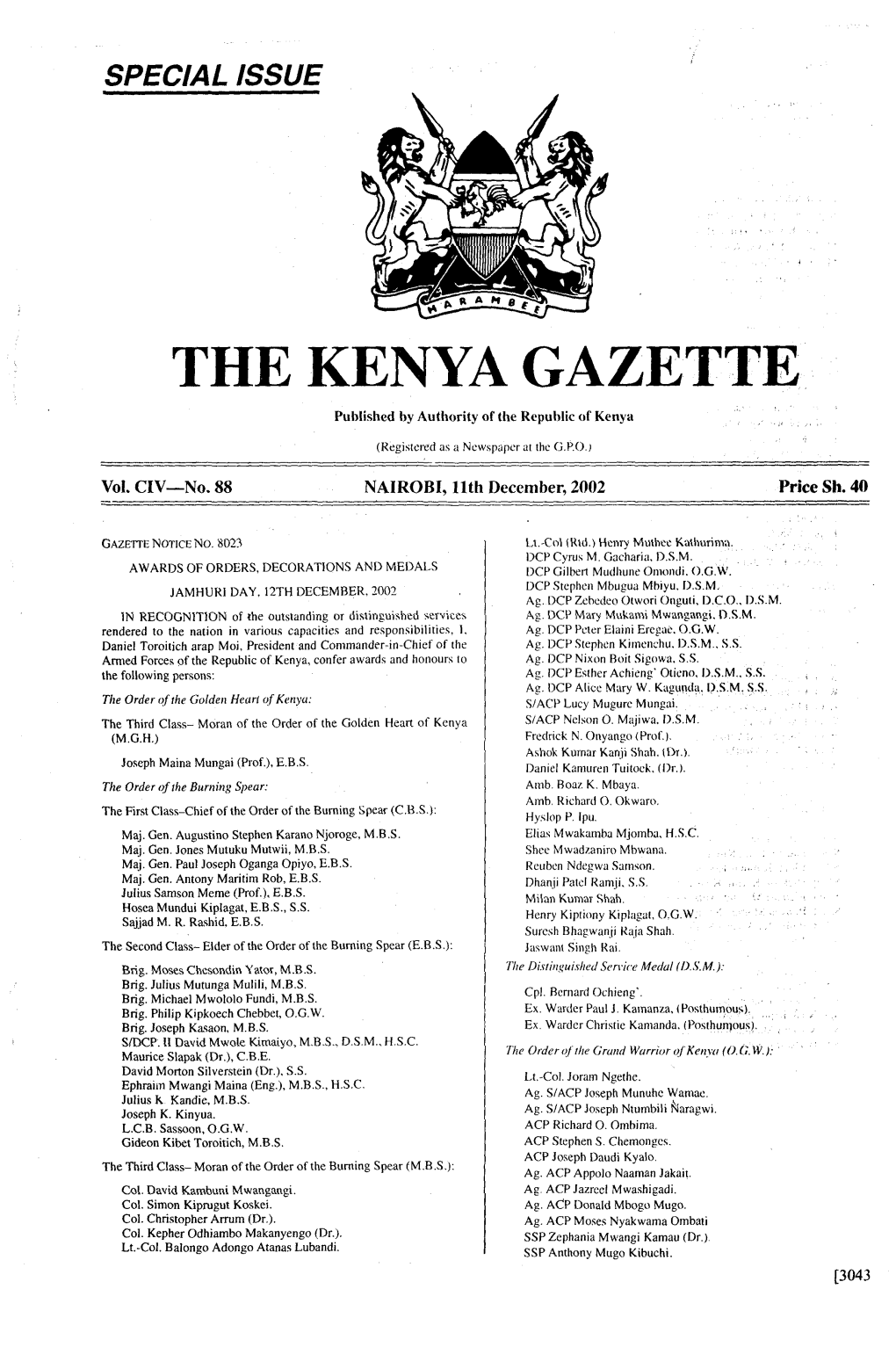 The Kenya Gazett