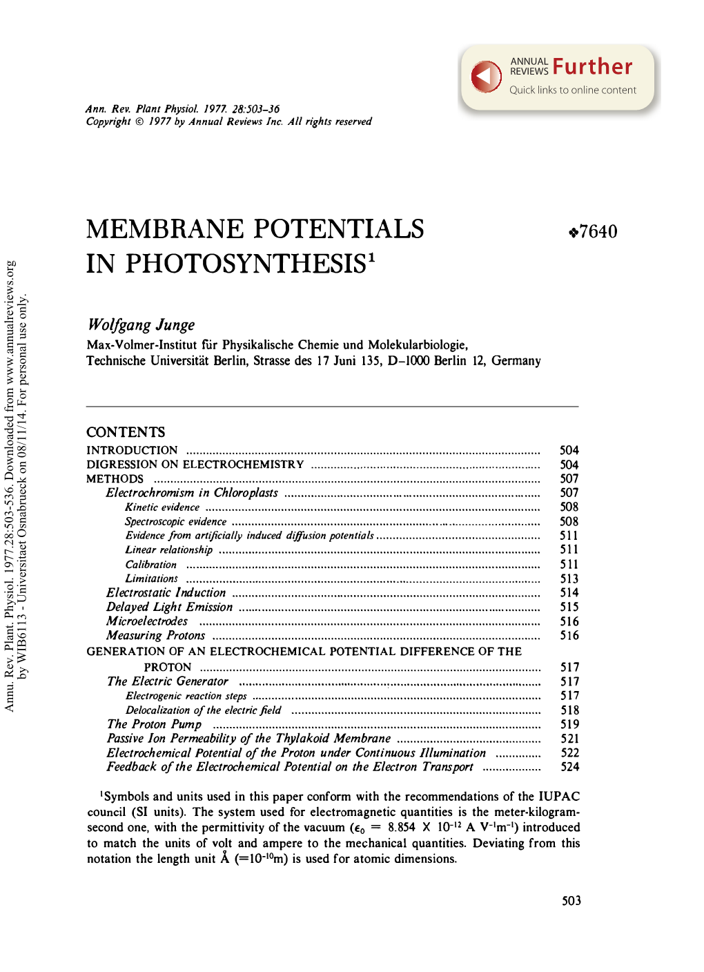 Membrane Potentials in Photosynthesis 505