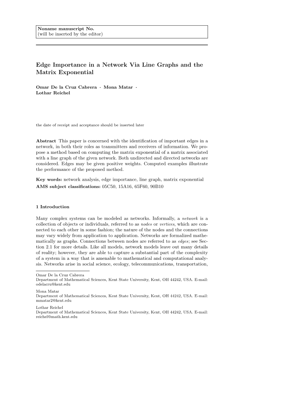 Edge Importance in a Network Via Line Graphs and the Matrix Exponential