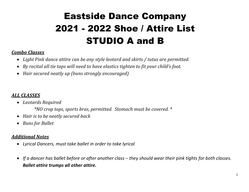 Eastside Dance Company 2021