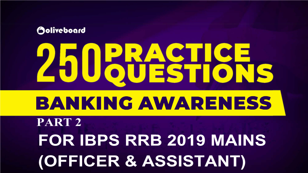 Banking Awareness Part 2 for Ibps Rrb 2019 Mains (Officer & Assistant) 151
